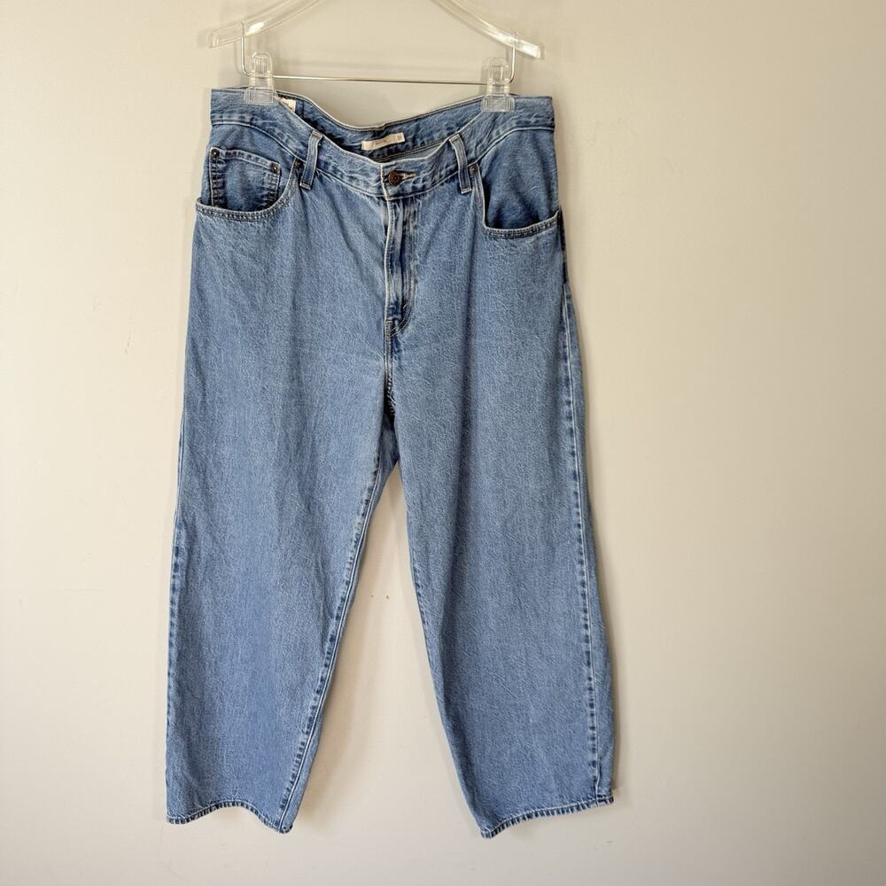 Levis Baggy Dad Jeans Womens Size 31x30 Blue Mid Rise Medium Wash Denim Big E